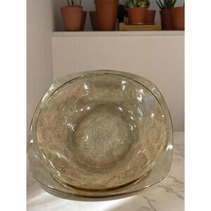 Jeannette Floragold Louisa Bowl 8.5” Depression Glass 2.75" deep
